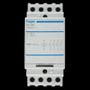HAGER 25 AMP FOUR POLE NO CONTACTOR 230V COIL ES420 239420