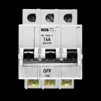 DELTA 16 AMP CURVE C M9 TRIPLE POLE MCB CIRCUIT BREAKER 163C