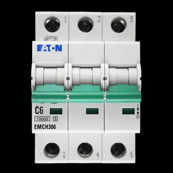 EATON 6 AMP CURVE C 10kA TRIPLE POLE MCB CIRCUIT BREAKER EMCH306