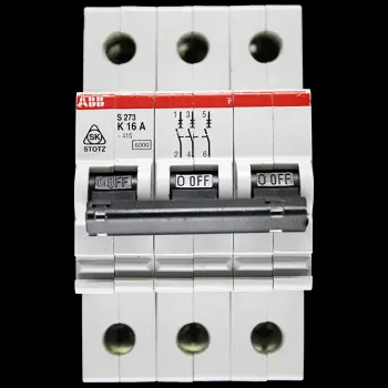 ABB 16 AMP CURVE K 6kA TRIPLE POLE MCB CIRCUIT BREAKER S273