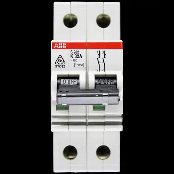 ABB 32 AMP CURVE K 15kA DOUBLE POLE MCB CIRCUIT BREAKER STOTZ S282