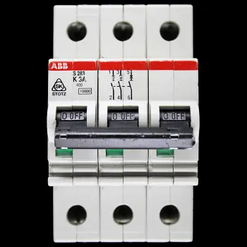 ABB 3 AMP CURVE K 10kA TRIPLE POLE MCB CIRCUIT BREAKER STOTZ S283