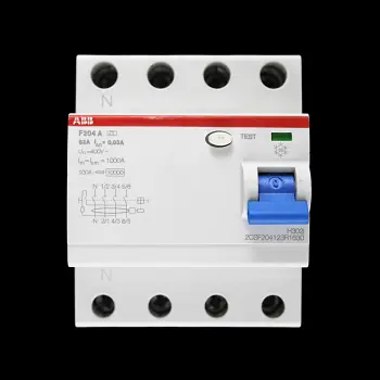 ABB 63 AMP 30mA FOUR POLE RCCB TYPE A F204 2CSF204123R1630