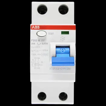 ABB 25 AMP 30mA DOUBLE POLE RCCB TYPE A F202 2CSF202101R1250