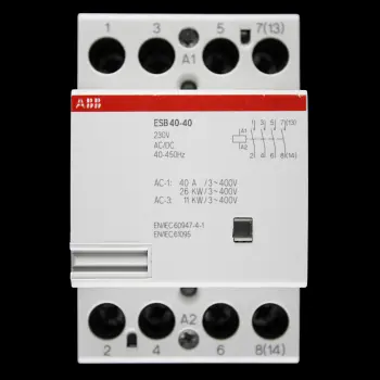 ABB 40 AMP FOUR POLE NO CONTACTOR 230V AC/DC COIL ESB 40-40