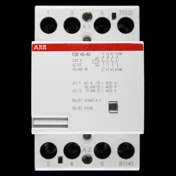ABB 40 AMP FOUR POLE NO CONTACTOR 240V AC/DC COIL ESB 40-40