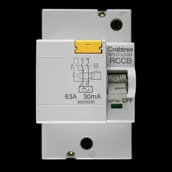 CRABTREE 63 AMP 30mA DOUBLE POLE RCCB RCD TYPE AC STARBREAKER SPLITLOAD 363/S030