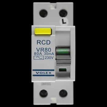VOLEX 80 AMP 30mA DOUBLE POLE RCD TYPE AC VR80 LR