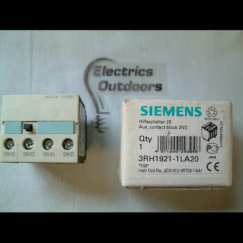 SIEMENS AUXILIARY CONTACT BLOCK 2 NO AUX. 3RH1921-1LA20