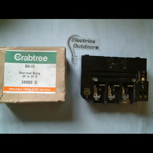 CRABTREE OVERLOAD RELAY 20 TO 25 AMP 20000 Q BD-15