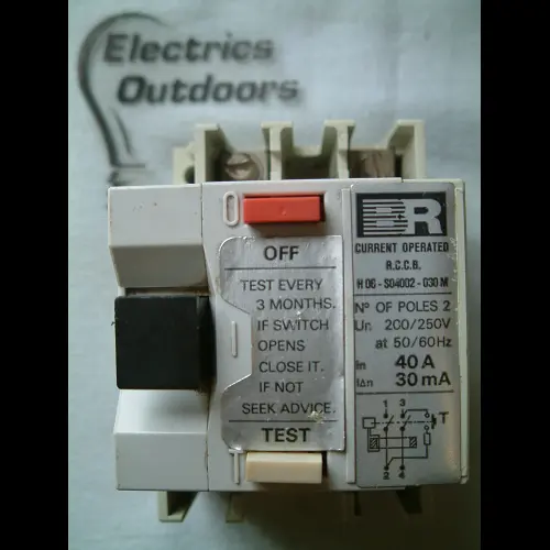 BR 40 AMP 30mA DOUBLE POLE RCCB RCD H06 S04002 030M