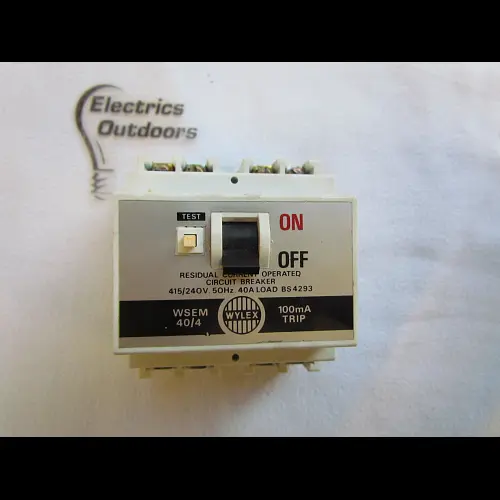 WYLEX 40 AMP 100mA FOUR POLE RCCB RCD WSEM40/4