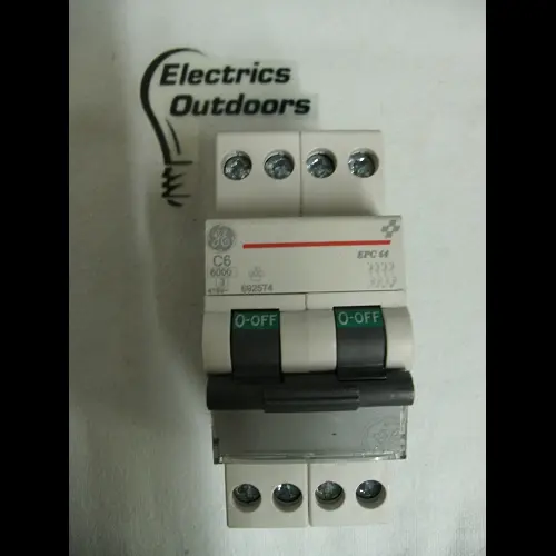 GENERAL ELECTRIC 6 AMP CURVE C 6kA FOUR POLE MCB CIRCUIT BREAKER EPC 64 692574