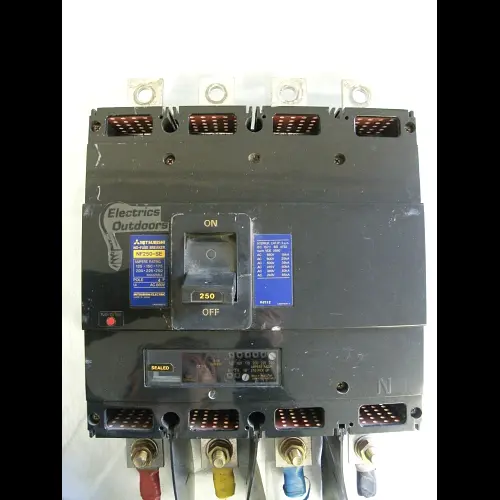 MITSUBISHI 250 AMP 50kA FOUR POLE MCCB 415V NF250-SE NO-FUSE BREAKER BS 4752