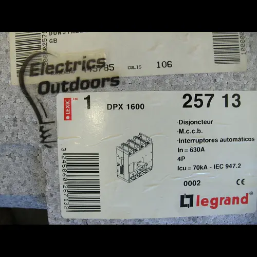 LEGRAND 630 AMP 70kA FOUR POLE MCCB 400V DPX 1600 0257 13 IEC 947