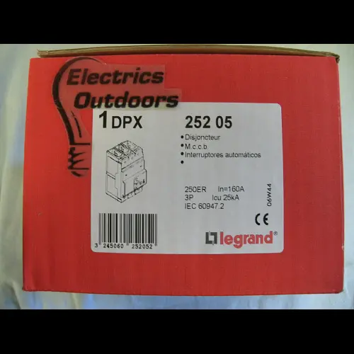LEGRAND 160 AMP 25kA TRIPLE POLE MCCB 400V DPX 250 ER 0 252 05 BS EN 60947