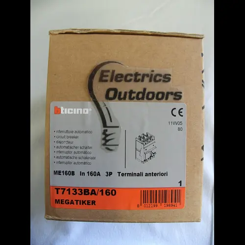 BTICINO 160 AMP 25kA TRIPLE POLE MCCB T7133BA/160 MEGATIKER ME160B