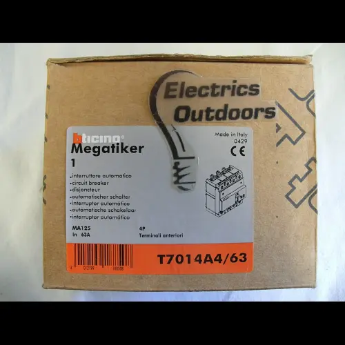 BTICINO 63 AMP 16kA FOUR POLE MCCB MEGATIKER MA125 T7014A4/63 HAGER HN125