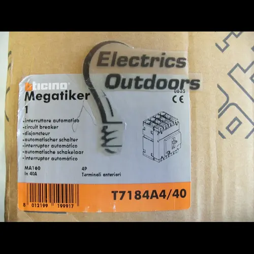 BTICINO 40 AMP 36kA FOUR POLE MCCB MEGATIKER MA160 T7184A4/40 HAGER HN250