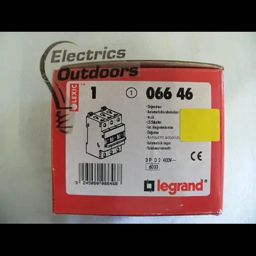 LEGRAND 2 AMP CURVE D 6kA TRIPLE POLE MCB CIRCUIT BREAKER 066 46 06646