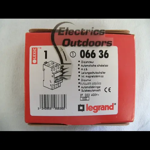 LEGRAND 32 AMP CURVE D 6kA DOUBLE POLE MCB CIRCUIT BREAKER 400V 06636 BSEN 60898