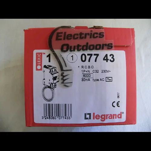 LEGRAND 32 AMP CURVE C 6kA 30mA DOUBLE POLE RCBO RCD MCB 230V 077 43 BSEN 61009