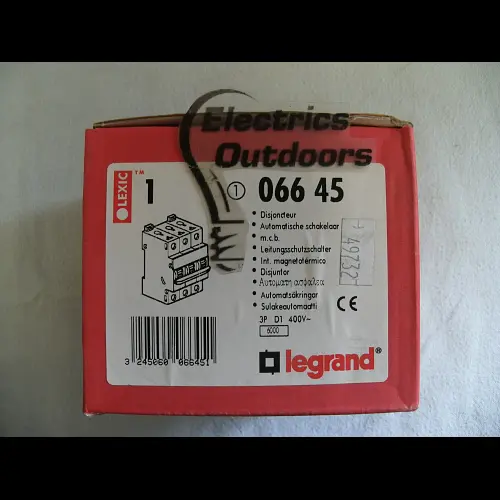 LEGRAND 1 AMP CURVE D 6kA TRIPLE POLE MCB CIRCUIT BREAKER 400V 066 45 BSEN 60898