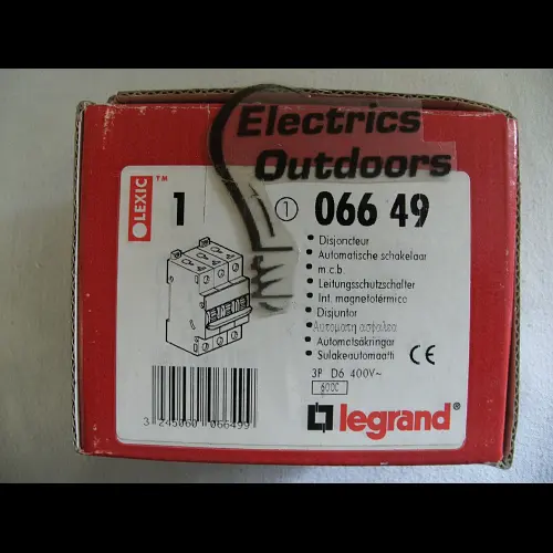 LEGRAND 6 AMP CURVE D 6kA TRIPLE POLE MCB CIRCUIT BREAKER 400V 066 49 BSEN 60898