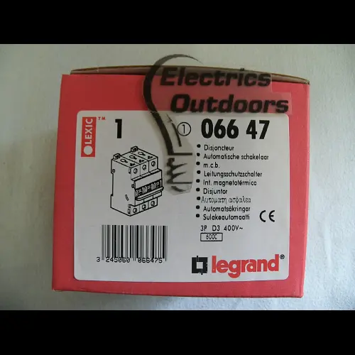 LEGRAND 6 AMP CURVE D 6kA TRIPLE POLE MCB CIRCUIT BREAKER 400V 066 47 BSEN 60898