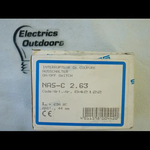 SCHUPA 63 AMP DOUBLE POLE MAIN SWITCH DISCONNECTOR NAS-C2.63 042122