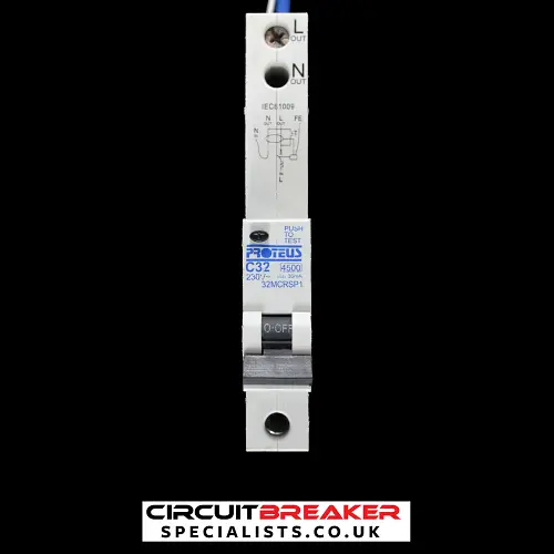 PROTEUS 32 AMP CURVE C 4.5kA 30mA RCBO 32MCRSP1
