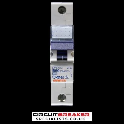 GEWISS 50 AMP CURVE B 6kA MCB CIRCUIT BREAKER GW92212 MT60