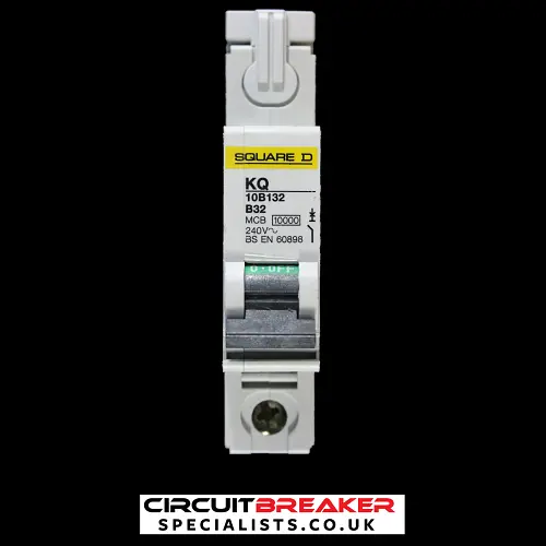 SQUARE D 32 AMP CURVE B 10kA MCB CIRCUIT BREAKER KQ 10B132