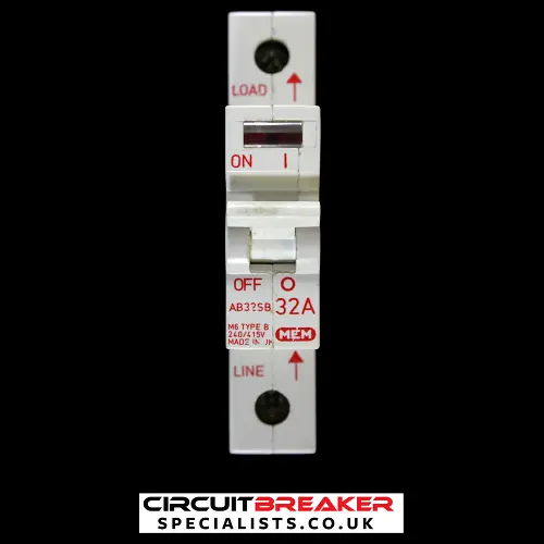 MEM 32 AMP CURVE B M6 MCB CIRCUIT BREAKER AB32SB