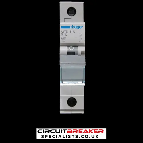 HAGER 16 AMP CURVE B 6kA MCB CIRCUIT BREAKER 434304 MTN116