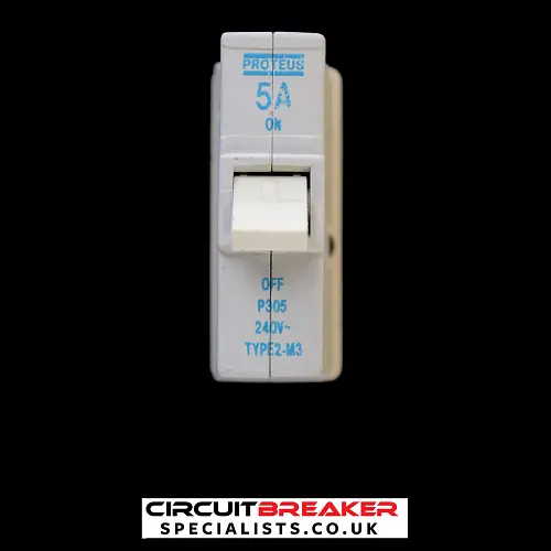 PROTEUS 5 AMP TYPE 2 M3 MCB CIRCUIT BREAKER P305 PUSH PLUG IN
