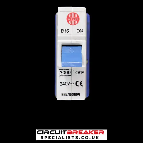 WYLEX 15 AMP CURVE B 3kA MCB CIRCUIT BREAKER PUSH PLUG IN