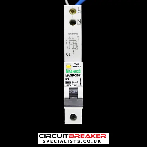 MAGNUSS 6 AMP CURVE B 6kA 30mA RCBO RCD MCB MAGRCB01