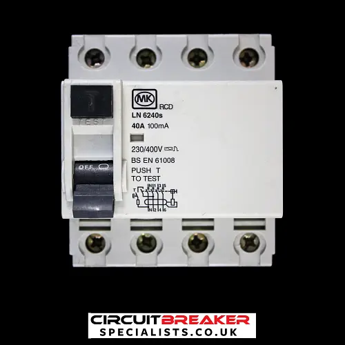 MK 40 AMP 100mA FOUR POLE RCD TYPE AC LN 6240s