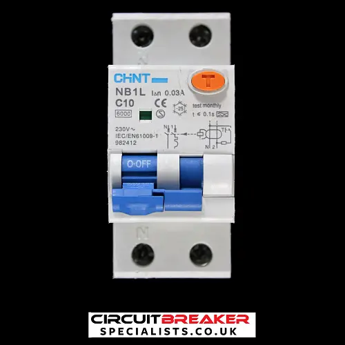 CHINT 10 AMP CURVE C 6kA 30mA DOUBLE POLE RCBO TYPE A NB1L