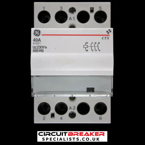 GENERAL ELECTRIC 40 AMP TRIPLE POLE NO CONTACTOR 230V AC DC COIL 666148