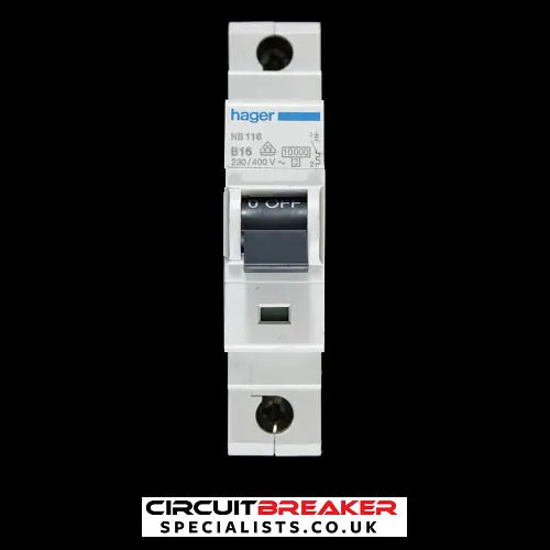 HAGER 16 AMP CURVE B 10kA MCB CIRCUIT BREAKER NB116 462116