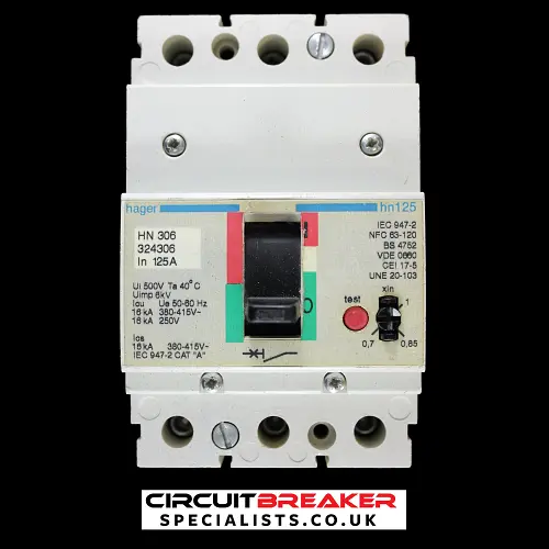 HAGER 125 MCCB TRIPLE POLE 16kA HN306 324306 HN125