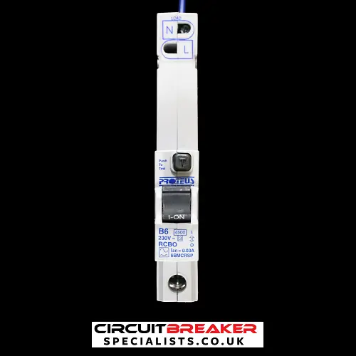 PROTEUS 6 AMP CURVE B 4.5kA 30mA RCBO TYPE A 6BMCRSP