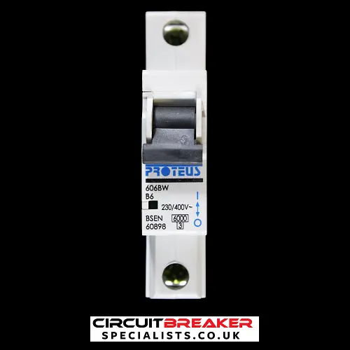 PROTEUS 6 AMP CURVE B 6kA MCB CIRCUIT BREAKER 606BW
