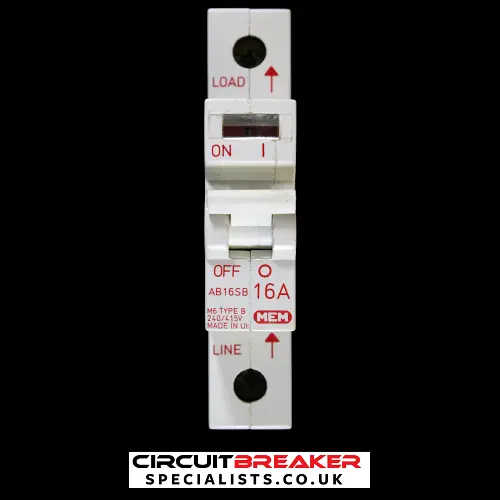 MEM 16 AMP CURVE B M6 MCB CIRCUIT BREAKER AB16SB