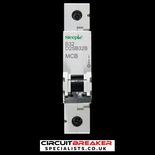 STEEPLE 32 AMP CURVE B 6kA MCB CIRCUIT BREAKER D2SB32B