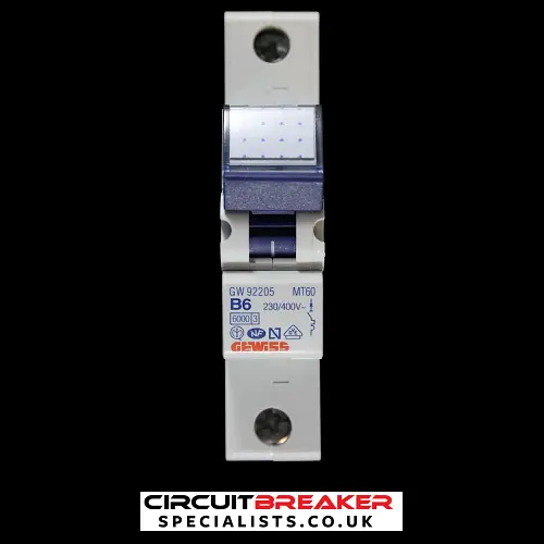 GEWISS 6 AMP CURVE B 6kA MCB CIRCUIT BREAKER GW92205 MT60