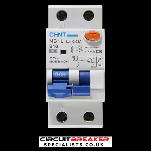 CHINT 16 AMP CURVE B 10kA 30mA DOUBLE POLE RCBO RCD MCB NB1L 203007