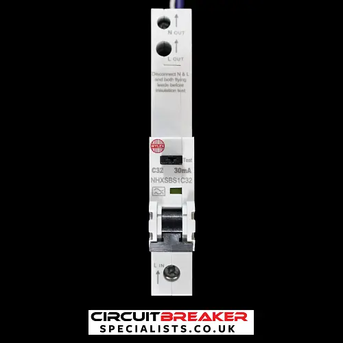 WYLEX 32 AMP CURVE C 6kA 30mA RCBO TYPE A NHXSBS1C32